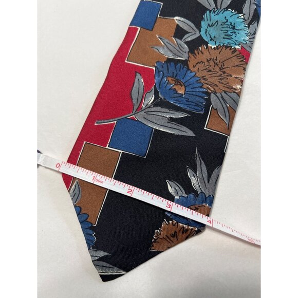 Don Loper Mens Silk Floral Geometric Tie 4" Wide Multicolor - Picture 5 of 5